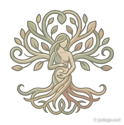 Nachher: Logo-Redesign: organische Frau-Baum-Komposition für Gesundheitspraxis